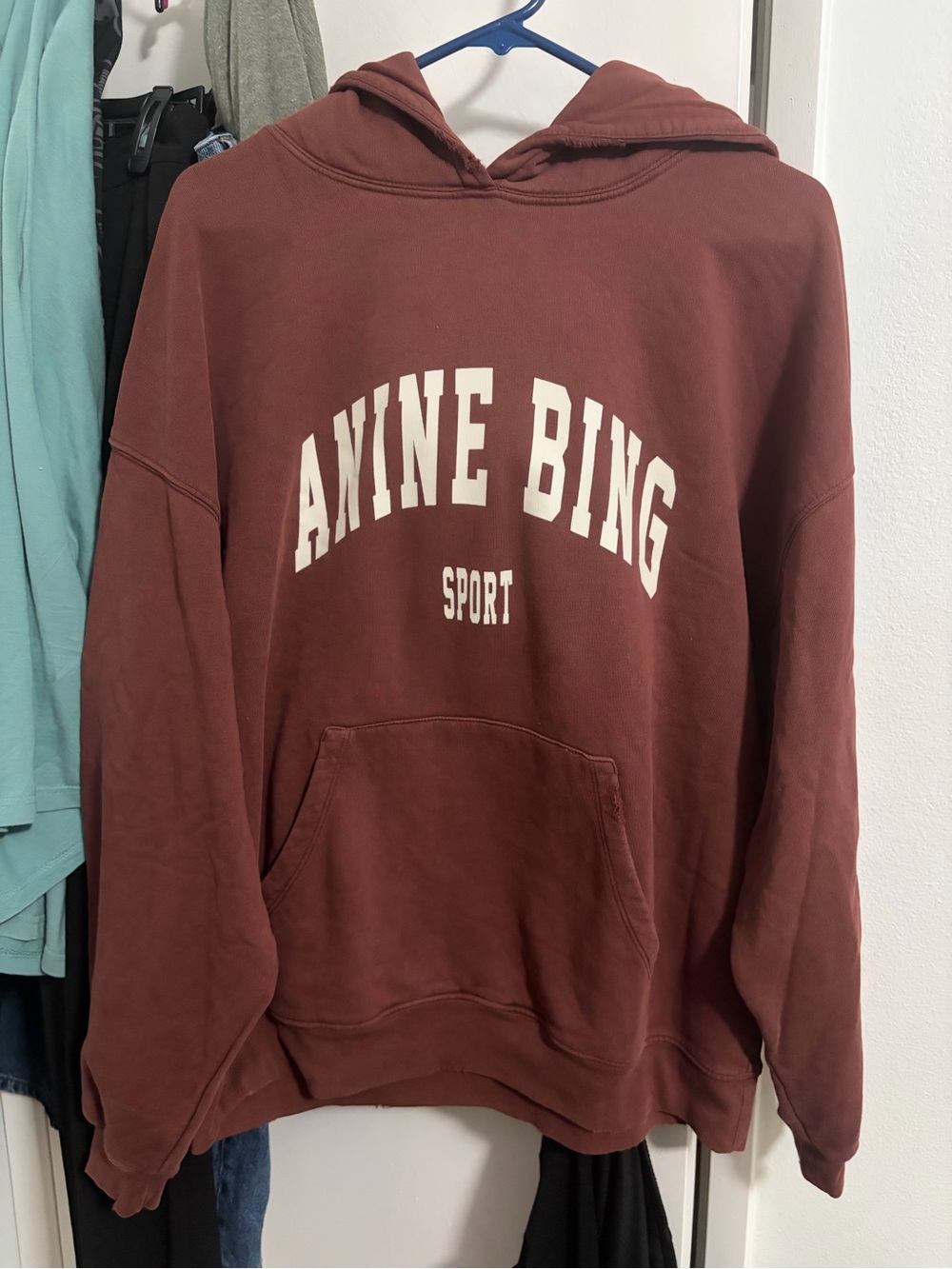Anine Bing Sport Harvey burgundy wine colored hoodie sz Small S